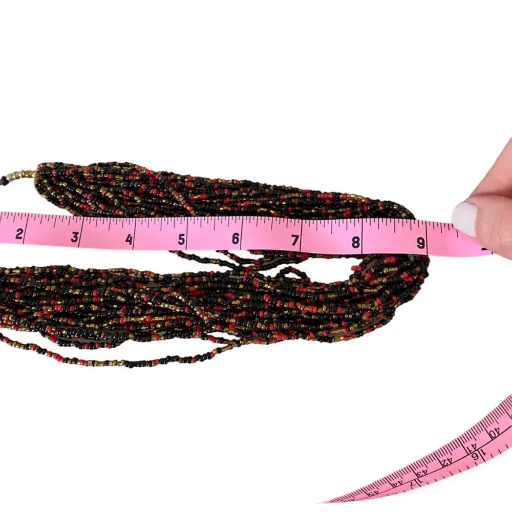 seed multistrand necklace red black large agate slab pendant statement